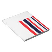 Witte, blauwe en rode strepen notitieblok (Schuin)