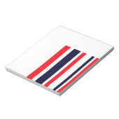 Witte, blauwe en rode strepen notitieblok (Linkerzijde)