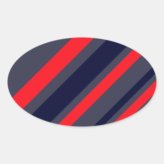 Witte, blauwe en rode strepen ovale sticker (Voorkant)