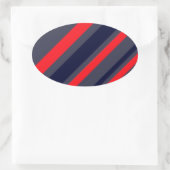 Witte, blauwe en rode strepen ovale sticker (Tas)