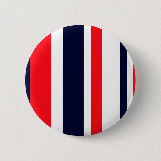 Witte, blauwe en rode strepen ronde button 5,7 cm (Voorkant)