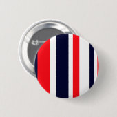 Witte, blauwe en rode strepen ronde button 5,7 cm (Voorkant /achterkant)