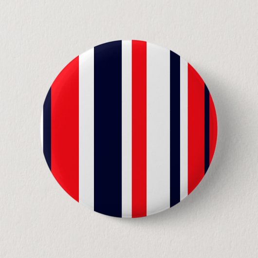 Witte, blauwe en rode strepen ronde button 5,7 cm (Voorkant)