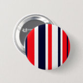 Witte, blauwe en rode strepen ronde button 5,7 cm (Voorkant /achterkant)