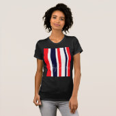 Witte, blauwe en rode strepen t-shirt (Voorkant volledig)