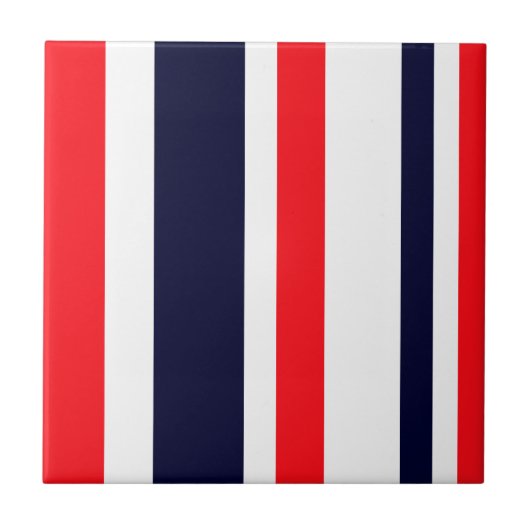 Witte, blauwe en rode strepen tegeltje (Voorkant)