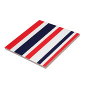 Witte, blauwe en rode strepen tegeltje (Zijkant)