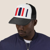 Witte, blauwe en rode strepen trucker pet (In situ)