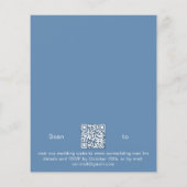 Witte blauwe eucalyptus budget bruiloft uitnodigin (Achterkant)