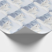 Witte Blauwe Eyed Husky Cadeaupapier (Hoek)