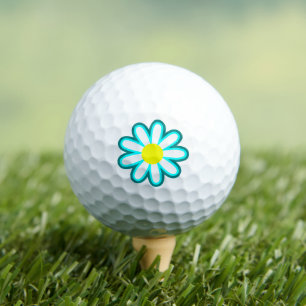 Witte Blauwe Gele Madeliefje Bloem Golfballen