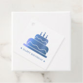 Witte & Blauwe Gelukkige Verjaardagstaart aan van Bedankjes Labels (In situ)