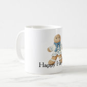 Witte Blauwe Gemberkoek Man Kerstkoek Kerstmis Koffiemok (Voorkant links)