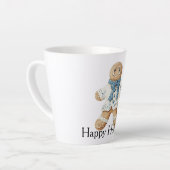 Witte Blauwe Gemberkoek Man Kerstkoek Kerstmis Latte Mok (Linkerhoek)