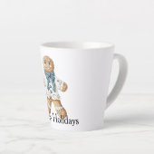 Witte Blauwe Gemberkoek Man Kerstkoek Kerstmis Latte Mok (Rechterhoek)