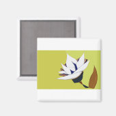 WITTE, BLAUWE, GOUDEN LOTUS MAGNEET (Voorkant / Achterkant)