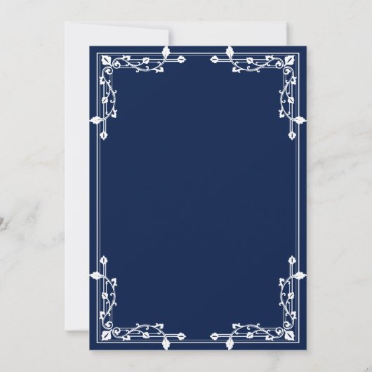 Witte & Blauwe Grens Islamitische Moslim Bruiloft Kaart (Achterkant)