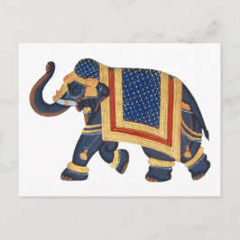witte blauwe grijs rood Elephant India Style Briefkaart