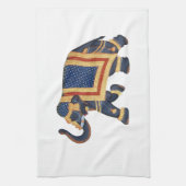 witte blauwe grijs rood Elephant India Style Theedoek (Verticaal)