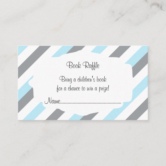 Witte, Blauwe & Grijze Streep Olifanten Boek Raffl Informatiekaartje (Achterkant)