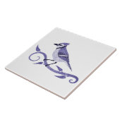 Witte Blauwe Jay Keramische Tegel Tegeltje (Zijkant)