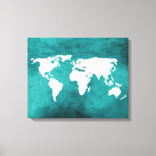 witte/blauwe kaart canvas afdruk