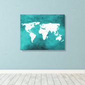 witte/blauwe kaart canvas afdruk (Insitu (Houten vloer))