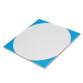 Witte/blauwe keramische tapijten tegeltje (Zijkant)