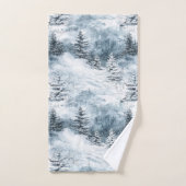 Witte blauwe kerstbomen wintersneeuw bad handdoek (Handdoek)