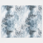 Witte blauwe kerstbomen wintersneeuw fleece deken (Voorkant (Horizontaal))