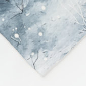 Witte blauwe kerstbomen wintersneeuw fleece deken (Hoek)