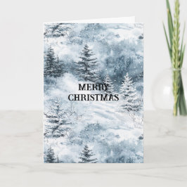 Witte blauwe kerstbomen wintersneeuw kaart