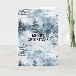Witte blauwe kerstbomen wintersneeuw kaart