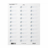 Witte Blauwe Kerstman Hoed Kerst Etiket (Full Sheet)