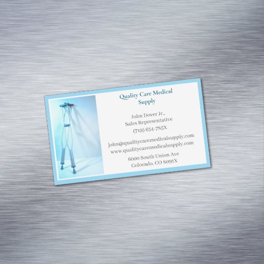 Witte Blauwe Krukken Senior Care Apparatuur Medisc Magnetisch Visitekaartje (Voorbeeld)