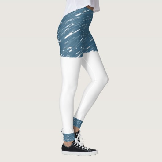 Witte & Blauwe Leggings Lang (Rechts)
