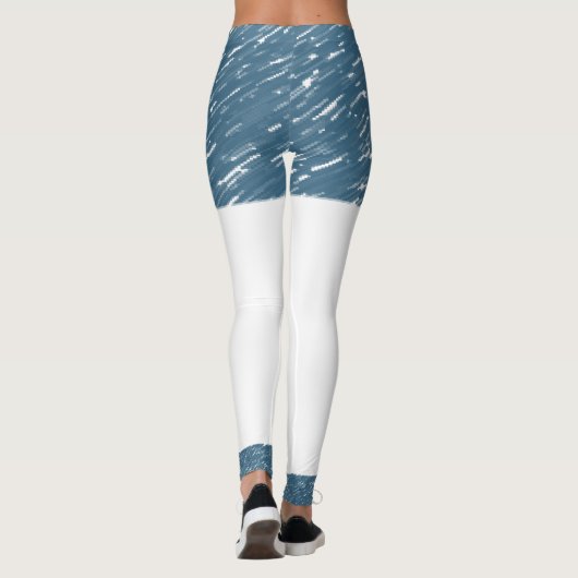 Witte & Blauwe Leggings Lang (Achterkant)