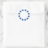 Witte blauwe lijsten blanco zeezijde ronde sticker (Tas)