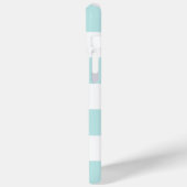 Witte Blauwe Mint Stripes Patroon Anker Case-Mate iPhone Case (Achterkant / Links)