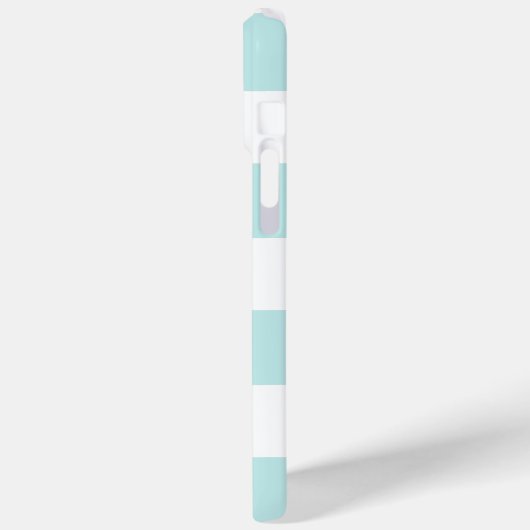 Witte Blauwe Mint Stripes Patroon Anker Case-Mate iPhone Case (Achterkant / Links)