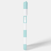 Witte Blauwe Mint Stripes Patroon Anker Case-Mate iPhone Case (Achterkant / Rechts)