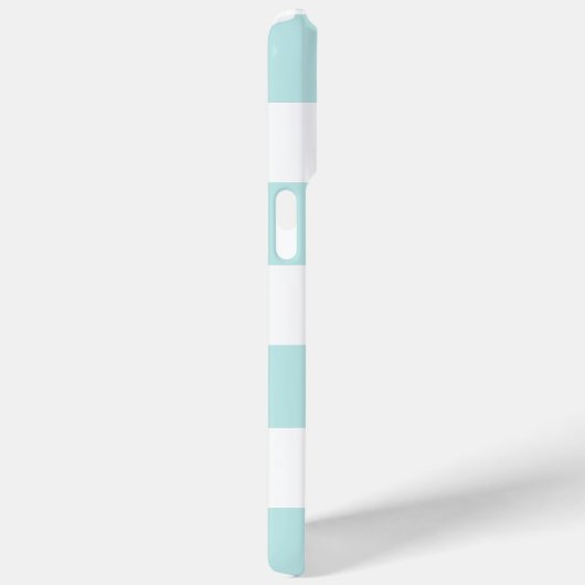 Witte Blauwe Mint Stripes Patroon Anker Case-Mate iPhone Case (Achterkant / Rechts)