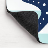 Witte blauwe mint Stripes Starfish Muismat (Hoek)