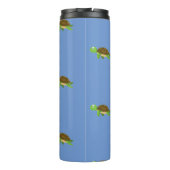 Witte Blauwe Moderne Schildpad Tumbler Thermosbeker (Achterkant)