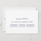 Witte Blauwe Moderne Trouw Rehearsal Uitnodigingen (Achterkant)