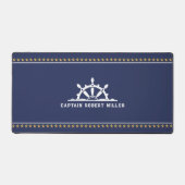 Witte & Blauwe Nautische Boot Terwijl Gouden Sterr Bureaumat (Voorkant)