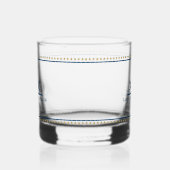 Witte & Blauwe Nautische Boot Wiel Gouden Sterren Whisky Glas (Links)