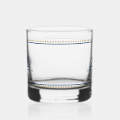 Witte & Blauwe Nautische Boot Wiel Gouden Sterren Whisky Glas (Rechts)