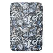 Witte & Blauwe Paisleyprint Badmat (Voorkant Verticaal)