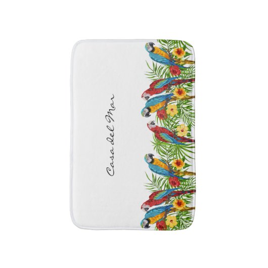 Witte blauwe papegaaien badmat (Voorkant Verticaal)